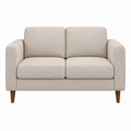 Canapé 2 places beige en polyester forme droite 136 x 80 x 85 cm