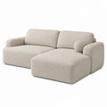 Canapé d'angle avec méridienne droite beige en polyester 280 x 170 x 85 cm