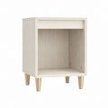 Table de chevet avec niche ouverte beige clair en panneaux MDF 40 x 35 x 60 cm