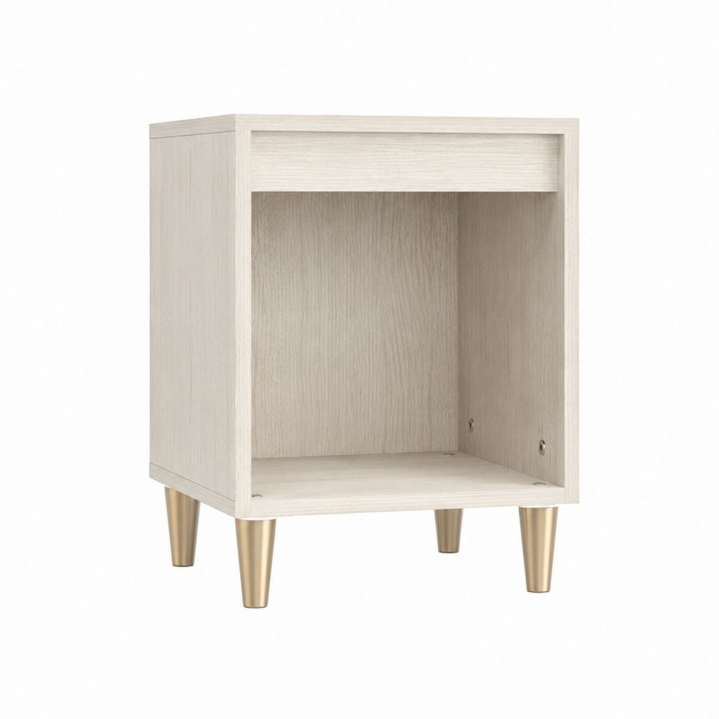 Table de chevet avec niche ouverte beige clair en panneaux MDF 40 x 35 x 60 cm
