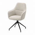 Chaise de salle à manger pivotante à accoudoirs beige en polyester avec piètement en acier 60 x 62 x 88 cm